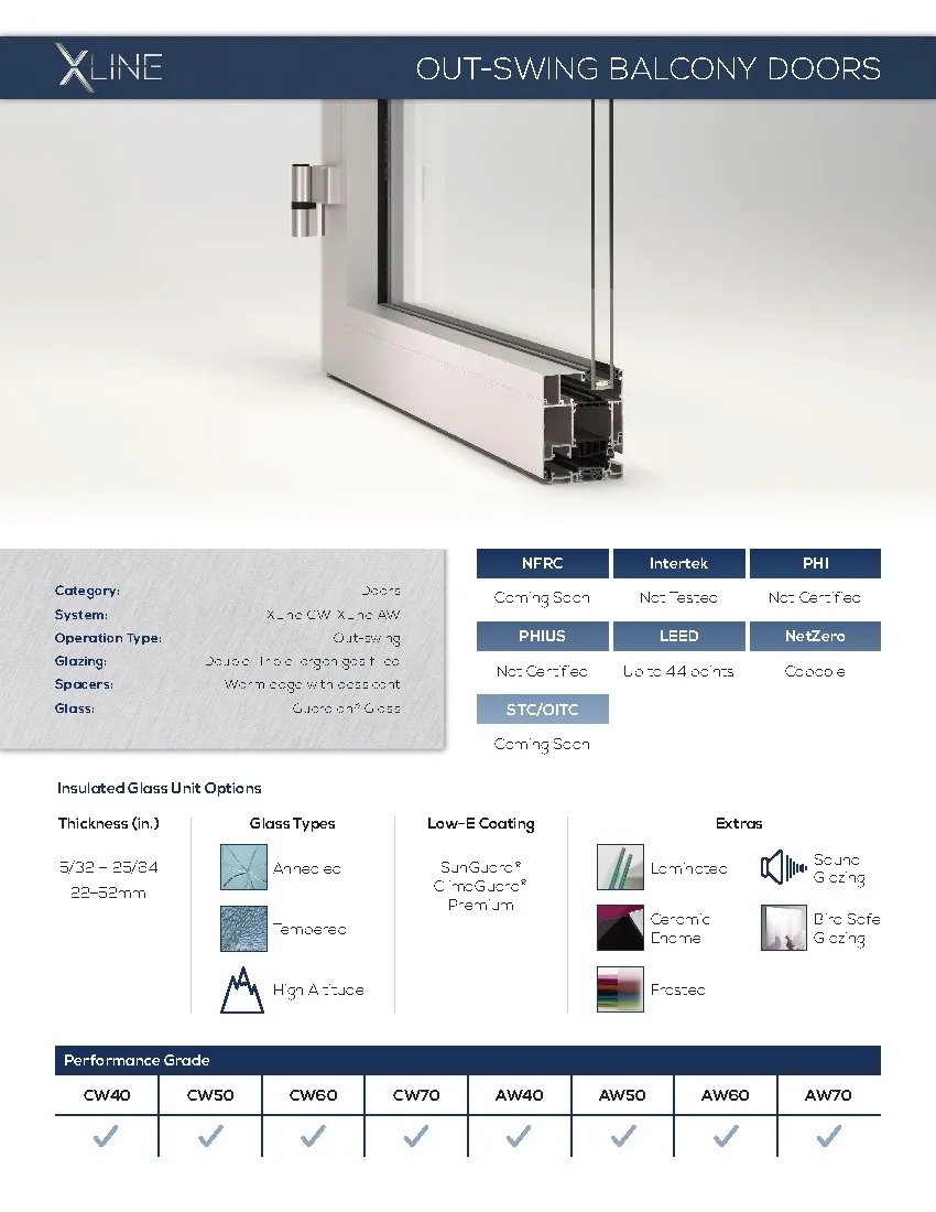 Xpc 22 7 Xline Out Swing Balcony Doors