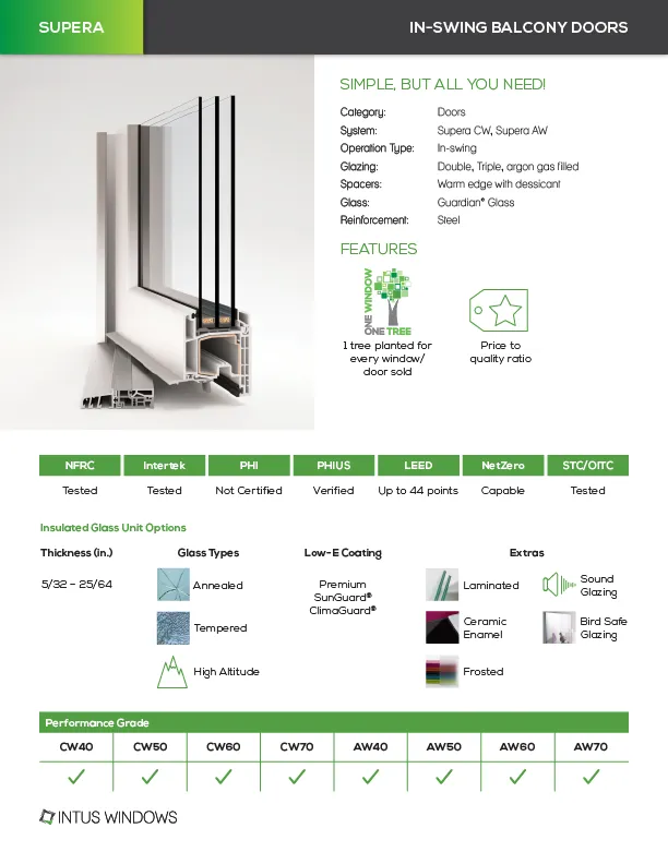 Supera In Swing Balcony Doors Cover